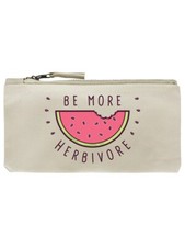BE MORE HERBIVORE Pencil Case: vegetarian vegan melon fruit pen makeup bag gift