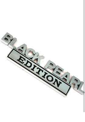 1pc Black Pearl Emblem Decal Custom 3D Letter Black Pearl Edition Badge Sticker