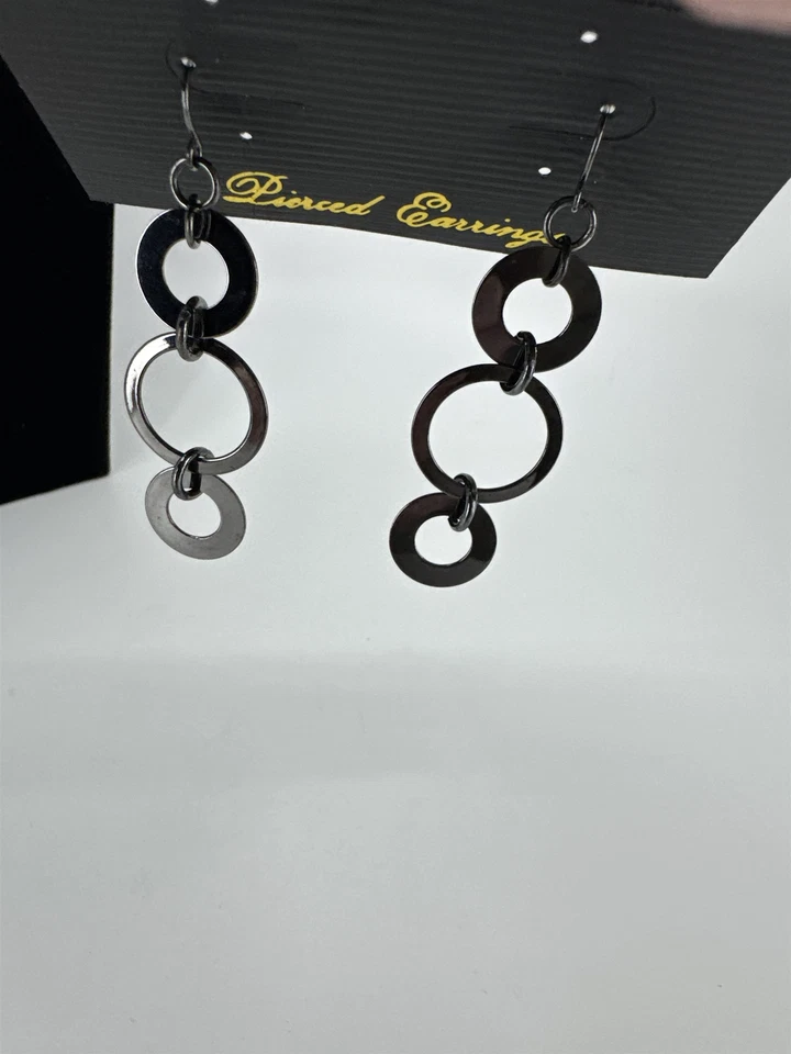 Park Lane珠宝灰色分层圆圈圆形穿孔耳环 — 第 4/4 张图片