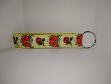 NEW Keychain Car Keys Ring Purse Key Fob Wrist Strap Lanyard Key Card Heart rose