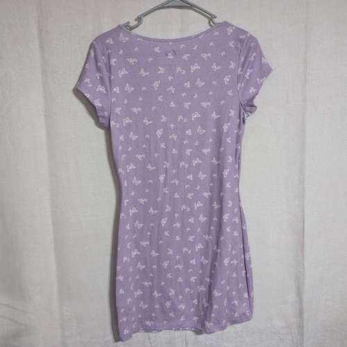 So Purple Butterfly Shirt Dress Size Medium - Picture 4 of 4