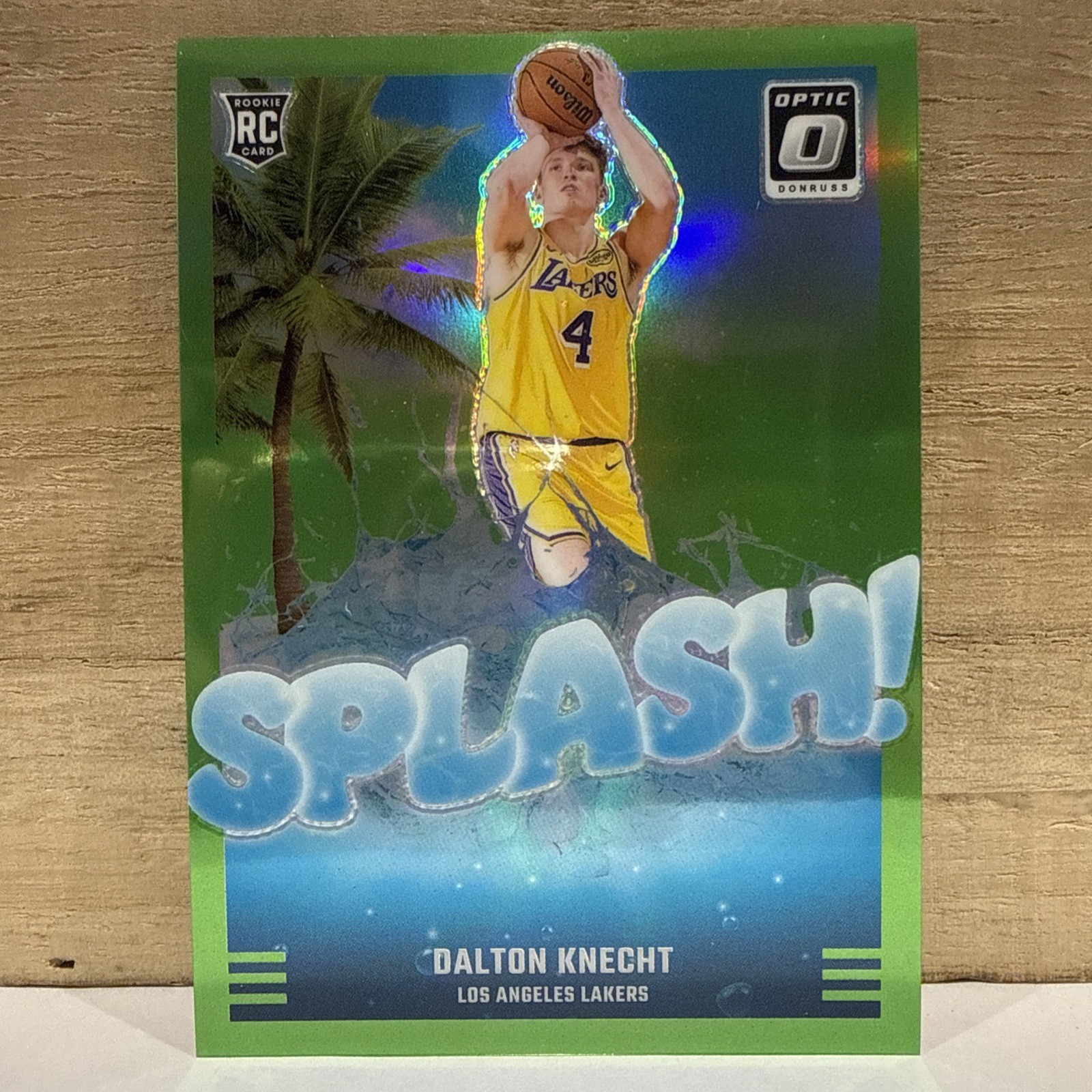 Dalton Knecht 2024-25 Optic Basketball Splash Lime Green Prizm /199 SP RC Lakers