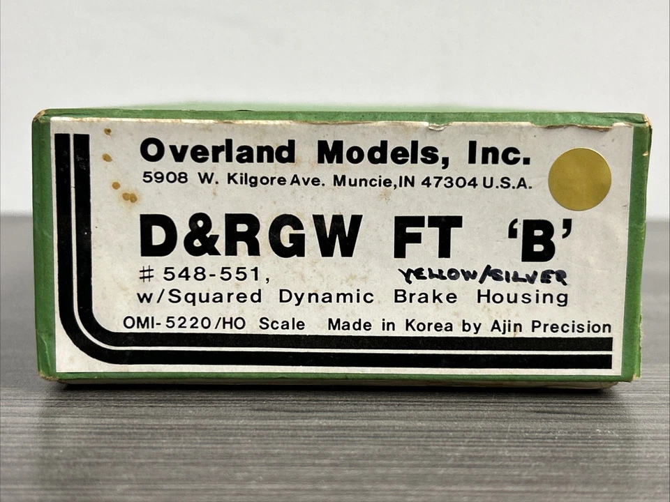 Overland Models HO Brass OMI-5220 FT ‘B’ Locomotive D&RGW *Custom Painted/TLC - Image 2 of 4