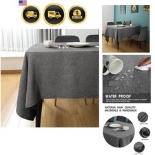 Rectangle Tablecloth 55 x 71 Inch Waterproof Stain and Wrinkle Resistant Wash...