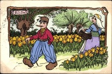Artist Postcard Dick Williams, Dutch Costumes, Tulips, Munk... - 4122611
