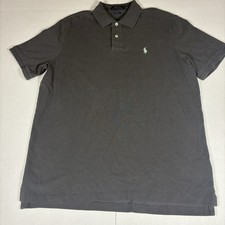 Polo Ralph Lauren Polo Shirt Mens L Gray Cotton Classic Fit Short Sleeve Logo