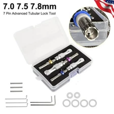 3Pc 7 Pin Advanced Tubular Lock Tool Set For Padlock Hook Tool Seal Pick Puller