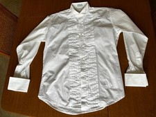 Men's Wing Collar, 12 Pleat, size 15-34/35, white, tuxedo shirt
