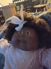 Cabbagepatch Kids Dark Complexion Brown Eyed Doll With Fancy Pink Outfit