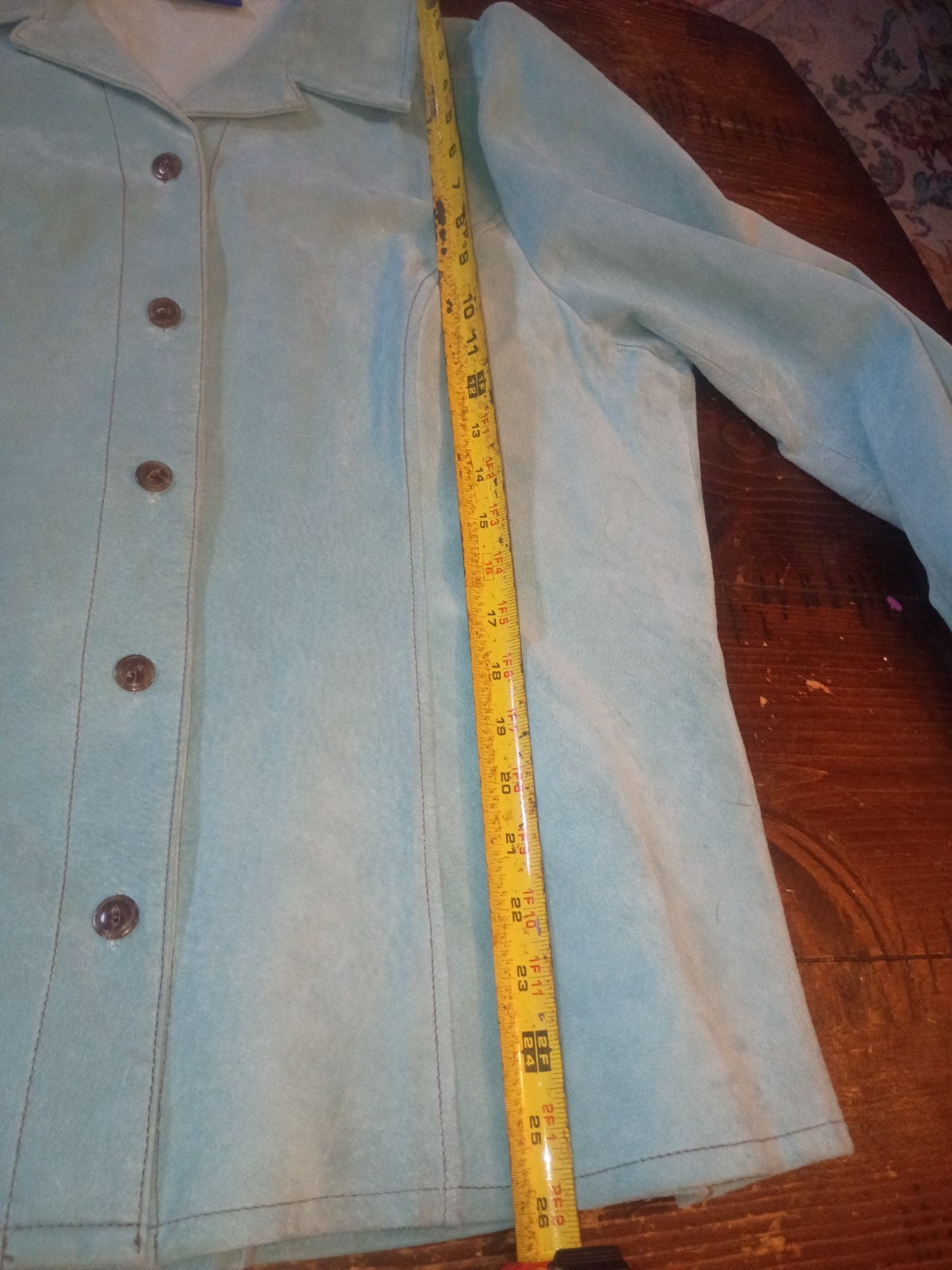 Pendleton 100% Pig Suede Leather Blue Button Up J… - image 7