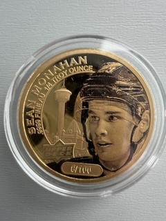 2017 Upper Deck Grandeur Coin SEAN MONAHAN Pure Gold 1/4 OZ 6/100