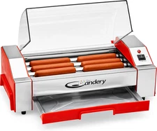 Electric Hot Dog Roller - Sausage Grill Cooker Machine - 6 Hot Dog Capacity - Ho