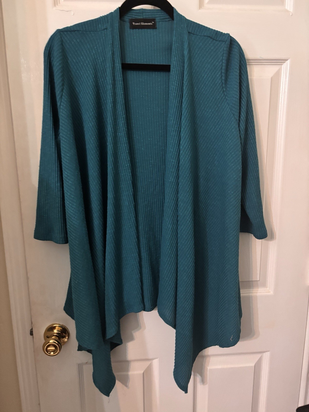 Travel Elements Women’s Solid Teal Sharkbite Hem … - image 1