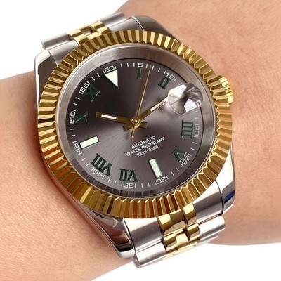 Golden NH35 Automatic Men Watch Sapphire Crystal 39mm Roman Dial Waterproof Date