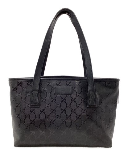 GUCCI GG Imprime Tote Bag Black women hand bag purse handle From Japan