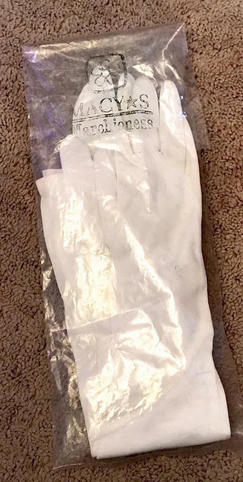 "Guantes de ópera blancos de nailon vintage de los años 50 21"" de largo 3 botones de perlas bolsa de 6 1/2 con" Foto 2 de 4