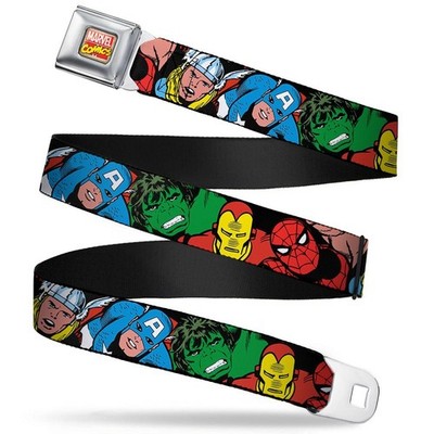 Buckle-Down Seatbelt Belt - 5-Marvel Characters Black - 1.0'' Wide -  (US IMPORT)