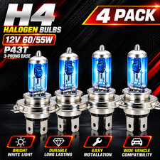 4x H4 9003 Hb2 Halogen Headlight Bulbs 12v 6055w P43t High Low Beam 4x H4 9003 Hb2 Halogen Headlight Bulbs 12v 6055w P43t High Low Beam