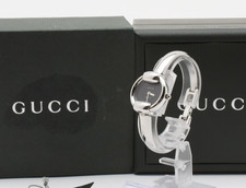 Vintage [MINT in Box] Gucci 1400L 25mm Silver Black Quartz Women's Watch JAPAN
