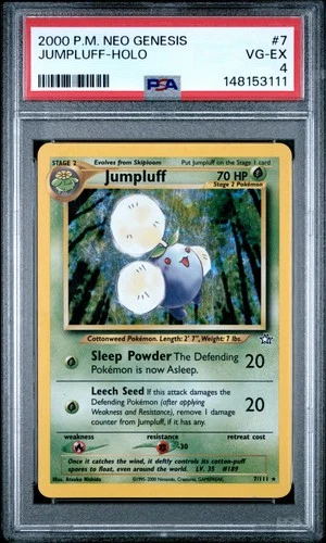 2000 POKEMON NEO GENESIS #7 JUMPLUFF-HOLO PSA 4