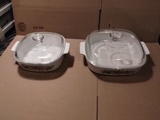 2 Corning Ware Daisy vintage A-10-B Floral Bouquet Casserole 10