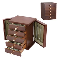 Kendal 5-Layer Wooden Jewelry Box Women Jewelry Holder Organizer with Side Door
