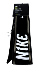 Nike Dry Head Tie Unisex One Size Black Gold Trim N1KE Swoosh