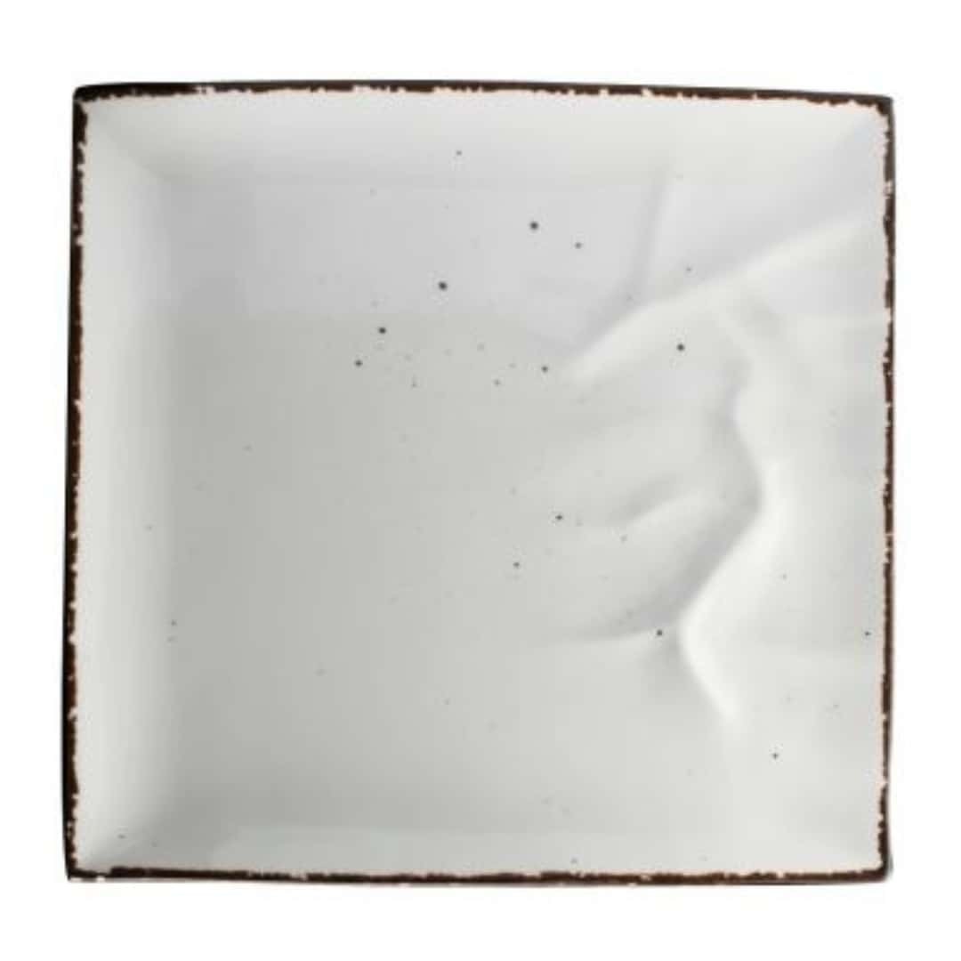 White Square Pollock Tray In Porcelain 27X27 Cm Le Nouveau Coq