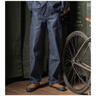 Bronson Vintage Herren 1945 USN Dungaree Hose Selvedge Jeans Denim Deck Hose