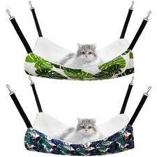 Jetec 2 Pack Cat Hammock for Cage, Catio Accessories Reversible Soft Cats Bed...