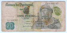 1971 Portugal 20 Escudos 43147 Paper Money Banknotes Currency