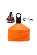 Pro Disc Cones Set of 50 - Agility Soccer Cones with Carry Bag and Holder for...