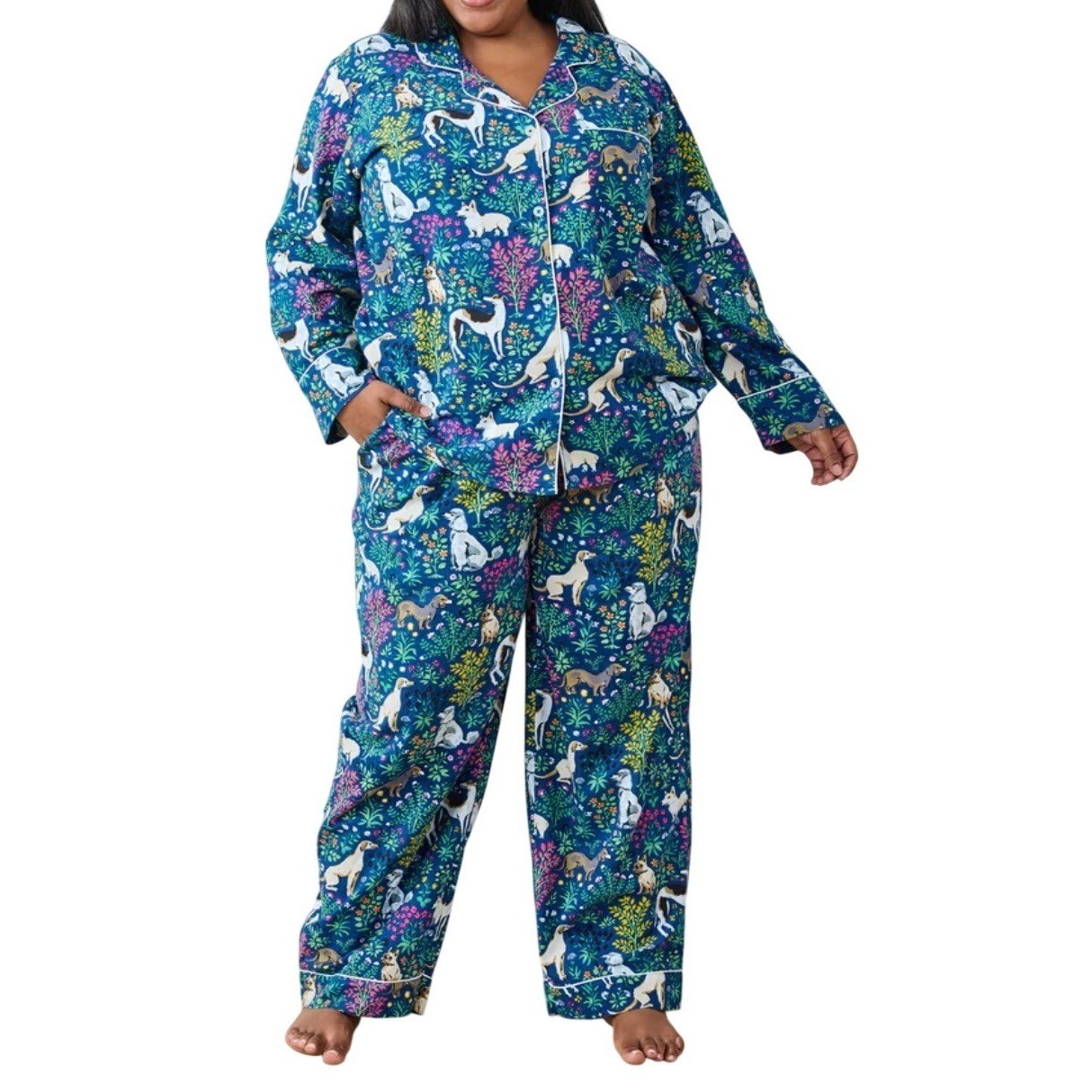 Printfresh Lightweight Flannel Long PJ Set in Mus… - image 1