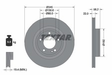 2 x TEXTAR 92345705 Bremsscheibe für MERCEDES-BENZ