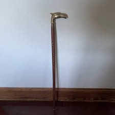 Antique Brass Eagle Head Bird Handle Handmade Wooden Walking Stick Cane 34  Long