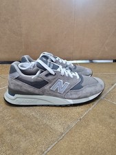 New Balance 998 Made In USA Grey Suede Silver Reflective Shoes Sneakers Men 10.5