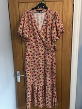 Crew clothing ditsy floral mock wrap dress 14 BNWOT