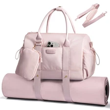 Small Gym Bag for Women with Yoga mat Holder, Mini Duffle Bag for Travel with...