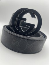Gucci Black Imprime Belt Men Size 32-36 Waist