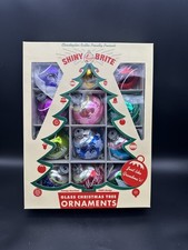 CHRISTOPHER RADKO SHINY BRITE 3" CHRISTMAS STENCIL ORNAMENTS 12PC SET