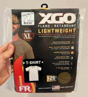 XGO Flame Retardant Lightweight Men's T-Shirt - Size XL - UPF 25+ UV Protection