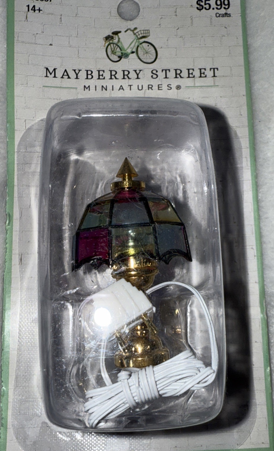 MAYBERRY STREET MINIATURES 1:12 Tiffany Style LAMP + 12v