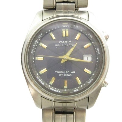 CASIO WVQ 110TDJ wave cepter Wristwatch Solar with Calendar Black Dial Silver GY
