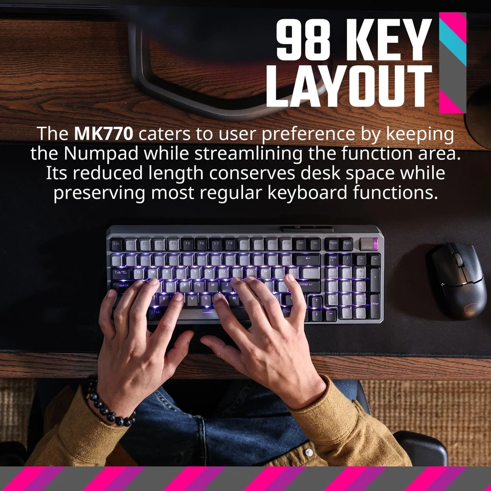MK770 Wireless Mechanical RGB Gaming Keyboard, Kailh Box V2 Soft Click White ... - Image 2 of 4