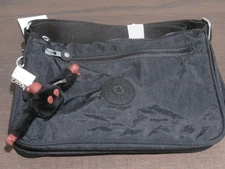Kipling Callie Crossbody Bag Adjustable Strap Black Nylon Womens Keychain Monkey