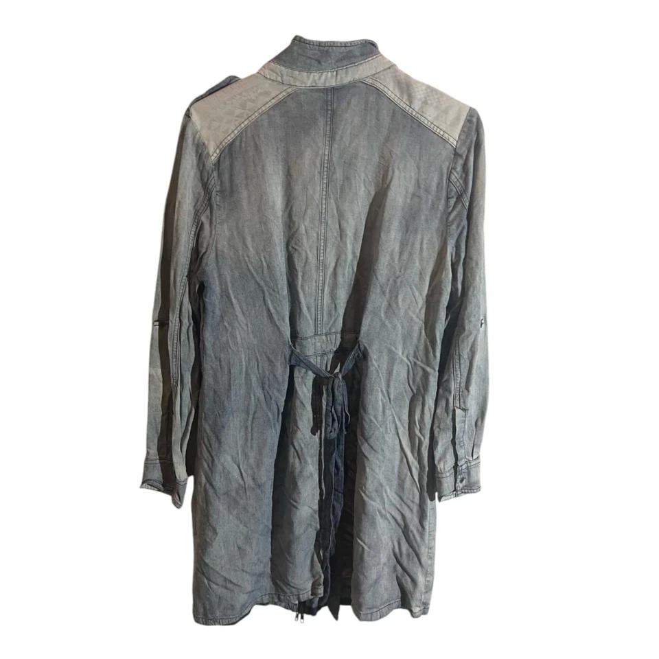 Mini Vestido Miss Me Denim Rompecorazones Cremallera Frontal Cambray Para Mujer Talla M Bolsillos Foto 2 de 4