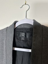 J Crew 365 Blazer Gray Size 4 Open Front Jacket Collarless Lined J6142
