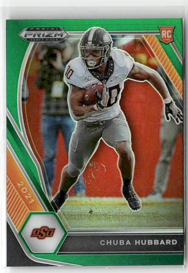 Chuba Hubbard 2021 Panini Prizm Draft Picks Collegiate #125 Green