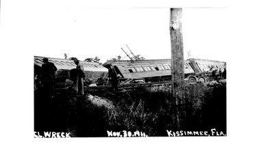 4x6 Foto, 1911 Atlantic Coast Line Eisenbahn Personenzug Wrack, Kissimmee FL