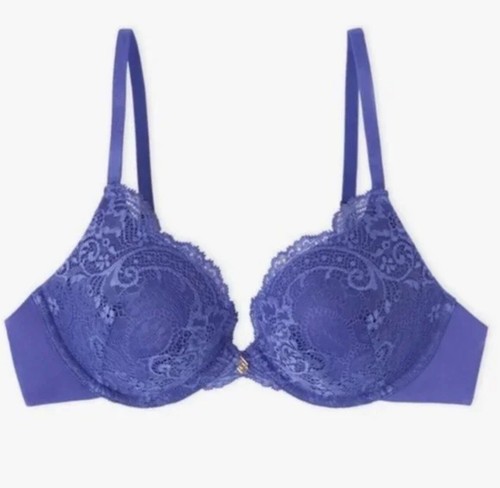 Thirdlove 24/7 Dark Purple Lace Push-Up Plunge Bra Size 30B
